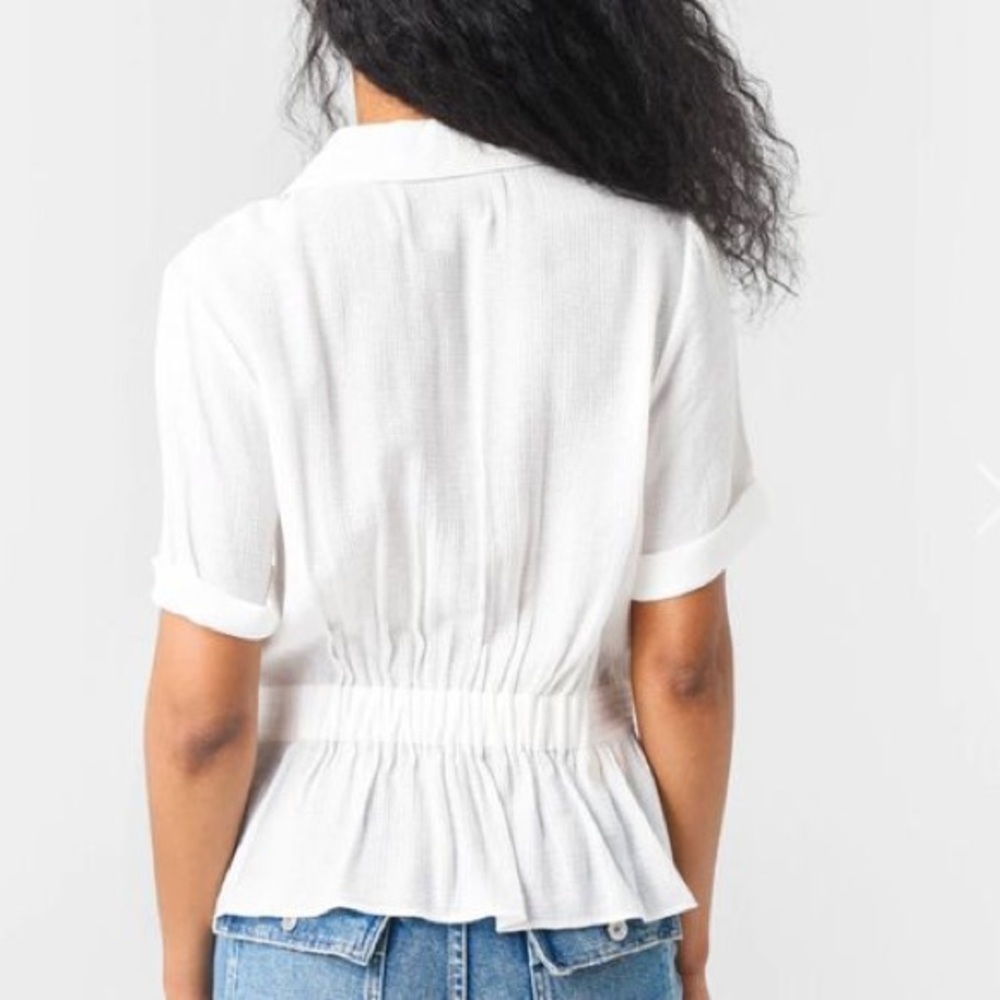 Brochu walker Olympia gauzy peplum top nwot - Picture 4 of 7